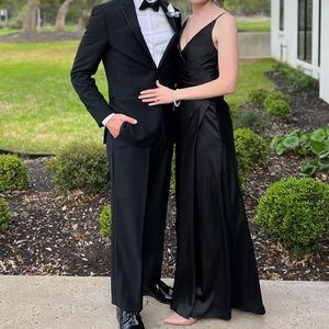 Galina Signature | charmeuse draped strappy bridesmaid dress